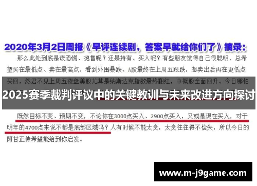2025赛季裁判评议中的关键教训与未来改进方向探讨